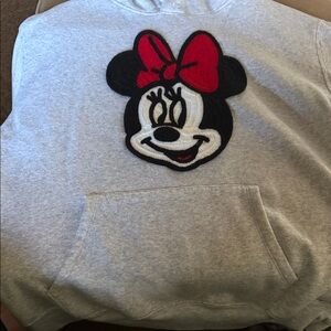 Disney Gray Hoodie with Minnie Mouse Patch